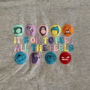 Disney Pixar Inside Out 2 embroidered v-neck tee